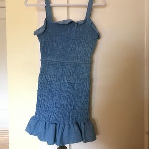 Denim smocked dress